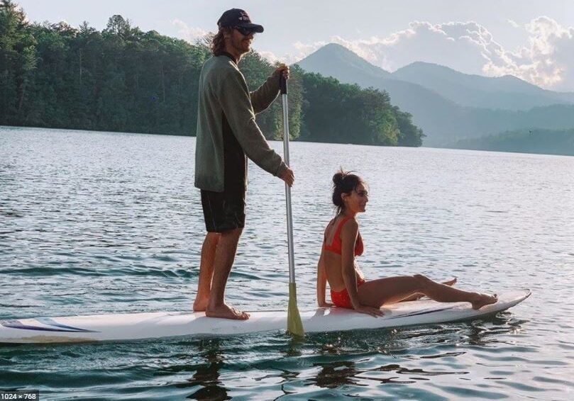 Stand-up paddle boarding on Lake Santeetlah